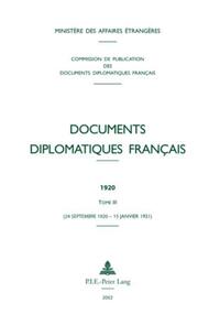Documents diplomatiques français. 1920,3. 24 septembre 1920 - 15 janvier 1921
