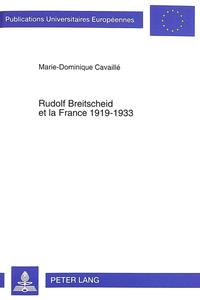 Rudolf Breitscheid et la France : 1919 - 1933