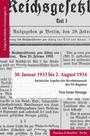 30. Januar 1933 bis 2. August 1934 : juristische Aspekte der Revolutionszeit des NS-Regimes